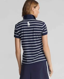 Ralph Lauren Polo Ralph Lauren*Polo Women's Ball Girl Striped Polo Shirt - Navy