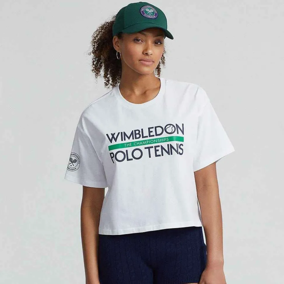 Ralph Lauren Polo Ralph Lauren*Polo Women's Cropped Graphic Jersey Tee - White