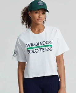 Ralph Lauren Polo Ralph Lauren*Polo Women's Cropped Graphic Jersey Tee - White