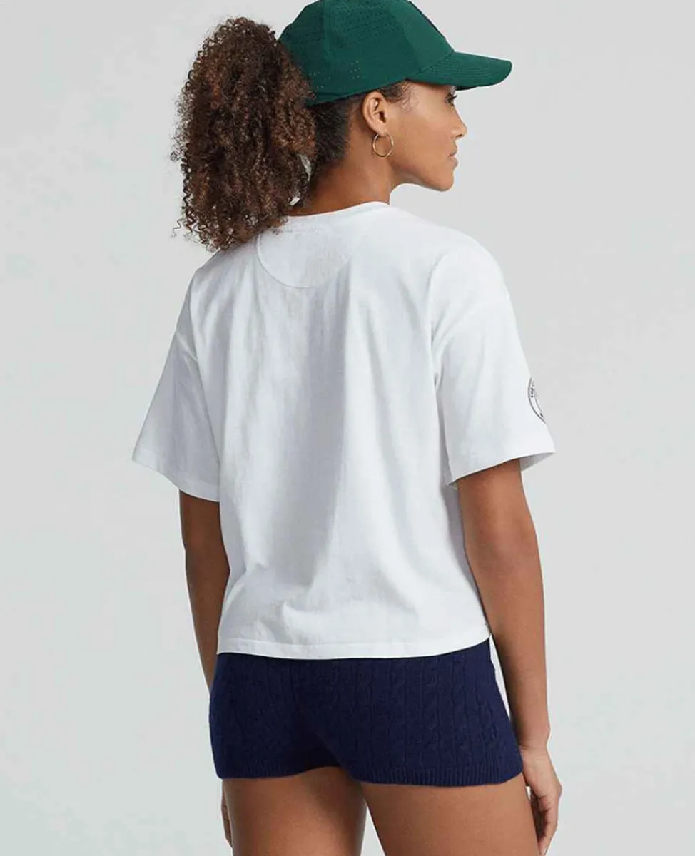 Ralph Lauren Polo Ralph Lauren*Polo Women's Cropped Graphic Jersey Tee - White