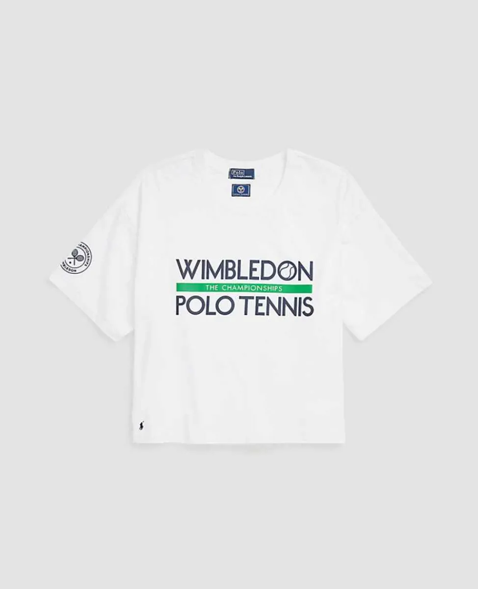 Ralph Lauren Polo Ralph Lauren*Polo Women's Cropped Graphic Jersey Tee - White