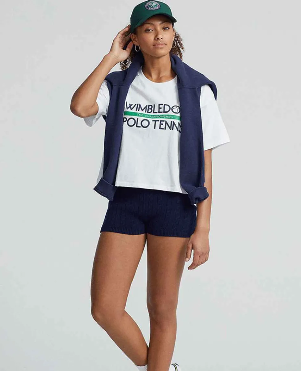 Ralph Lauren Polo Ralph Lauren*Polo Women's Cropped Graphic Jersey Tee - White