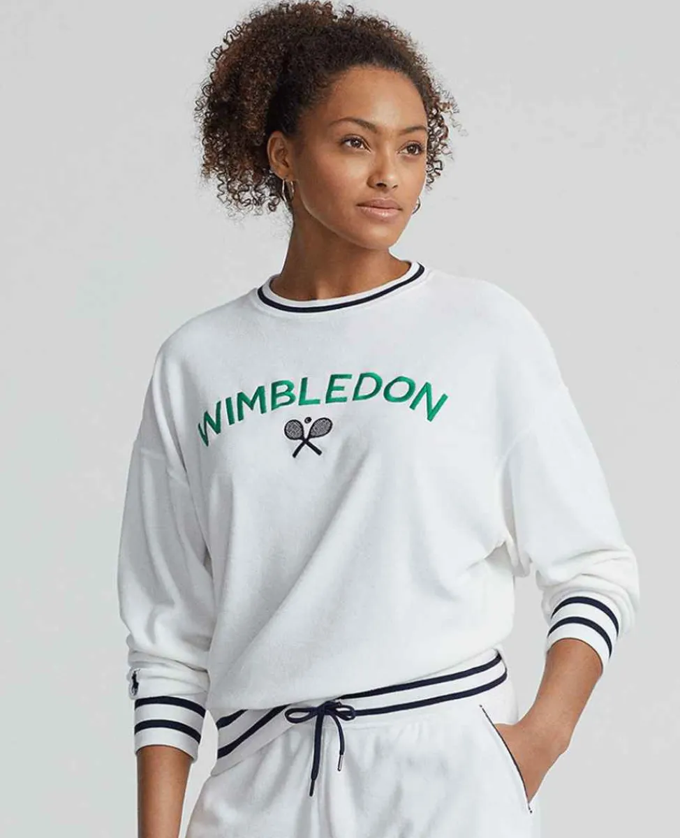Ralph Lauren Polo Ralph Lauren*Polo Women's Embroidered Terry Sweatshirt - White