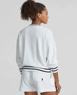 Ralph Lauren Polo Ralph Lauren*Polo Women's Embroidered Terry Sweatshirt - White