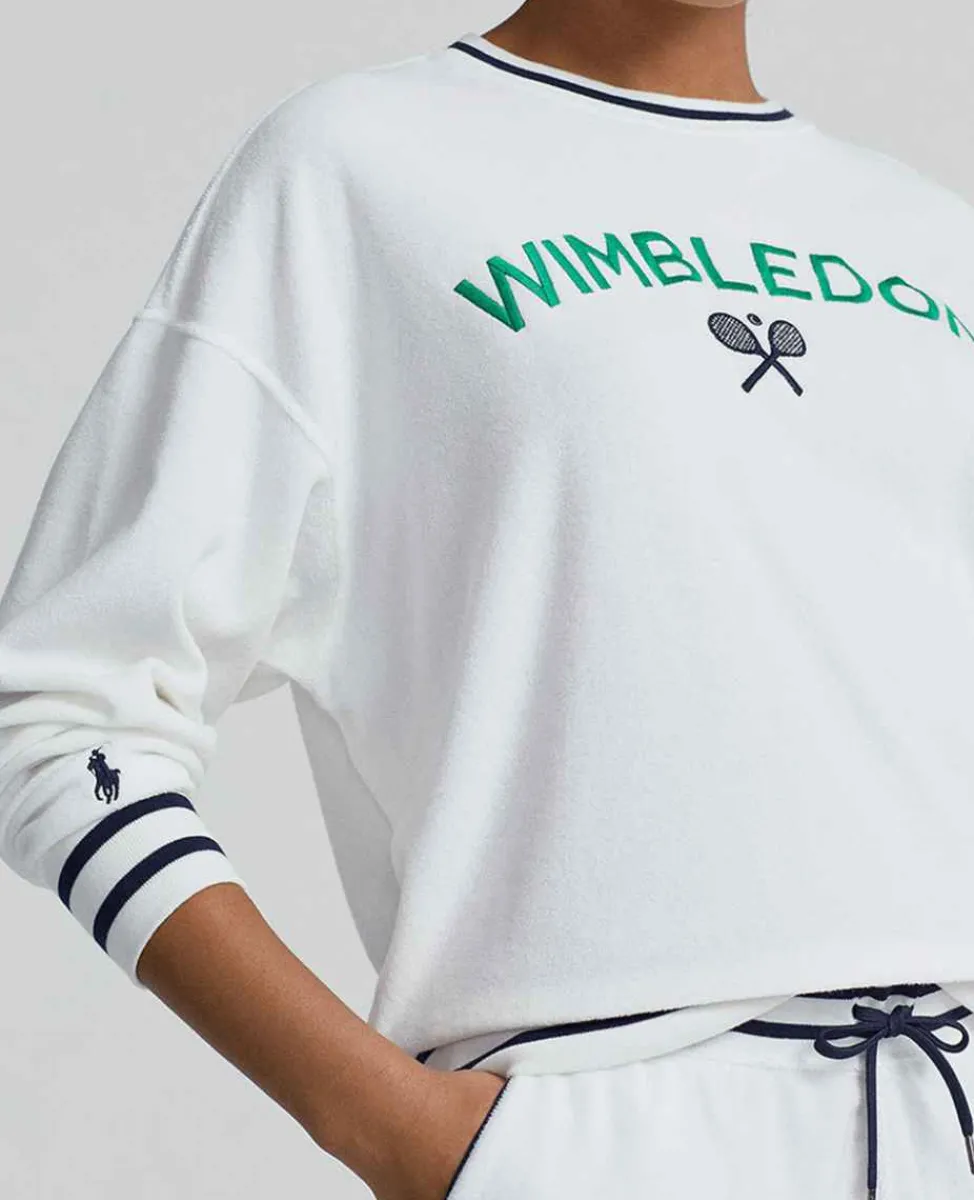 Ralph Lauren Polo Ralph Lauren*Polo Women's Embroidered Terry Sweatshirt - White