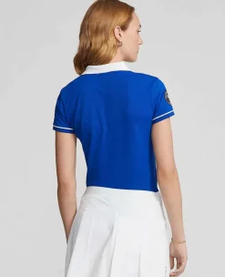 Ralph Lauren Polo Ralph Lauren*Polo Women's Pique Polo Shirt - Blue