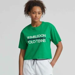 Ralph Lauren Polo Ralph Lauren*Polo Women's Cropped Graphic Jersey Tee - Green