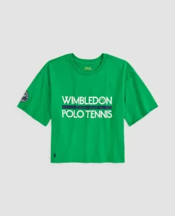 Ralph Lauren Polo Ralph Lauren*Polo Women's Cropped Graphic Jersey Tee - Green
