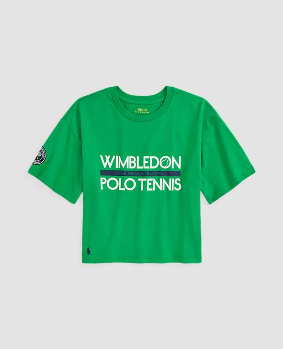 Ralph Lauren Polo Ralph Lauren*Polo Women's Cropped Graphic Jersey Tee - Green