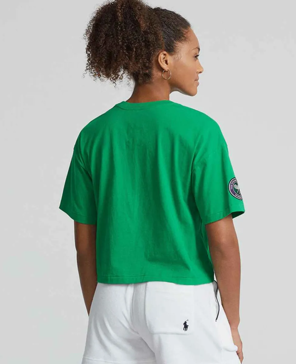 Ralph Lauren Polo Ralph Lauren*Polo Women's Cropped Graphic Jersey Tee - Green