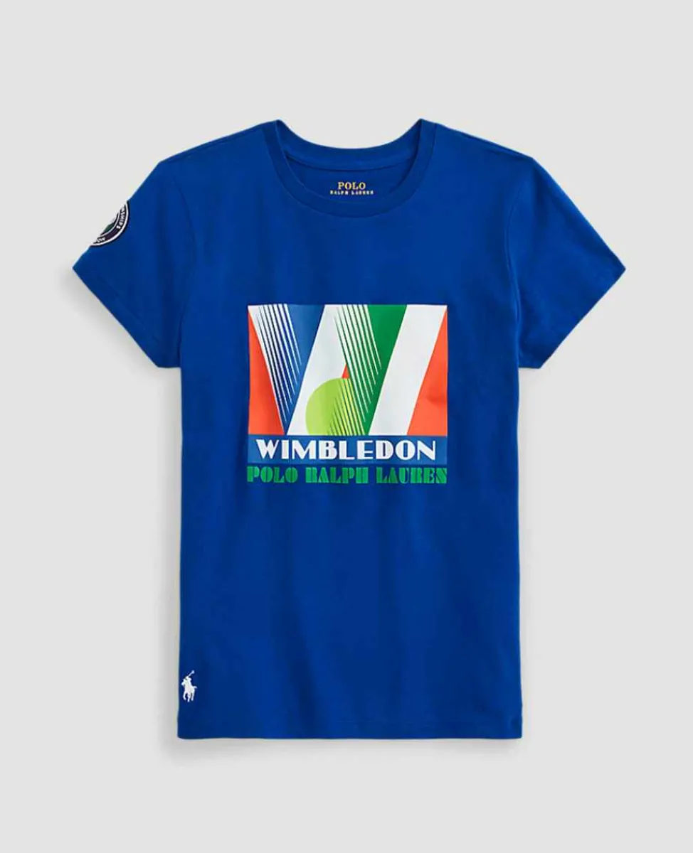 Ralph Lauren Polo Ralph Lauren*Polo Women's Graphic Cotton T-Shirt - Blue