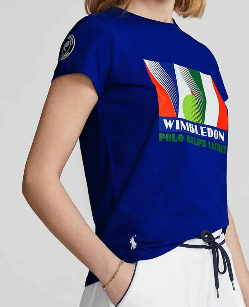 Ralph Lauren Polo Ralph Lauren*Polo Women's Graphic Cotton T-Shirt - Blue