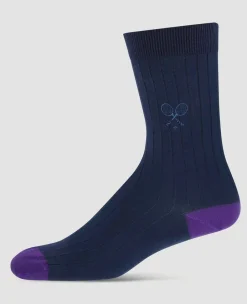 Wimbledon Socks*Socks Business - Navy & Purple