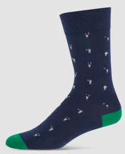 Wimbledon Socks*Socks Player - Navy & Green