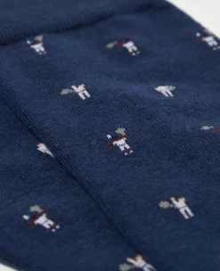 Wimbledon Socks*Socks Player - Navy & Green