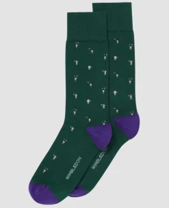 Wimbledon Socks*Socks Player- Green & Purple
