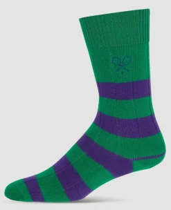 Wimbledon Socks*Socks Rugby - Green & Purple