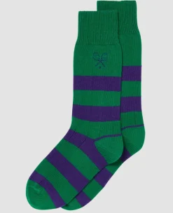 Wimbledon Socks*Socks Rugby - Green & Purple
