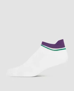 Wimbledon Socks*Socks Trainer - White & Purple