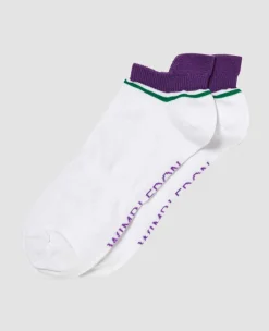Wimbledon Socks*Socks Trainer - White & Purple