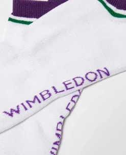 Wimbledon Socks*Socks Trainer - White & Purple