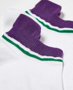 Wimbledon Socks*Socks Trainer - White & Purple