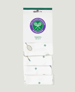 Wimbledon Collections* Rackets Napkins - Set Of 4