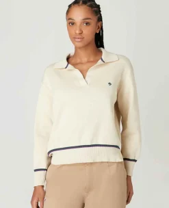 Wimbledon Sweatshirts*Womens Collared Open Neck Sweater