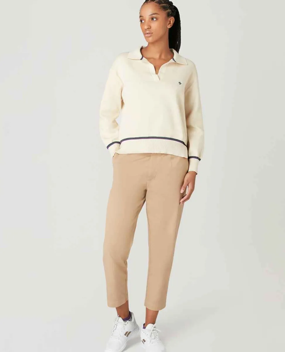 Wimbledon Sweatshirts*Womens Collared Open Neck Sweater