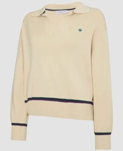 Wimbledon Sweatshirts*Womens Collared Open Neck Sweater