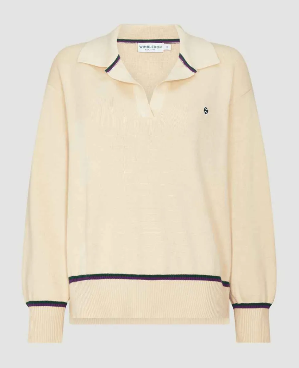 Wimbledon Sweatshirts*Womens Collared Open Neck Sweater