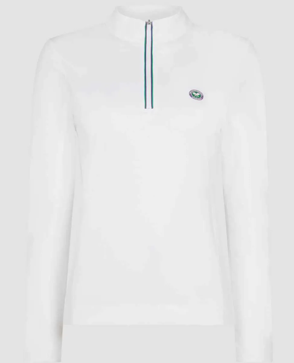 Wimbledon Sport*Womens Core Performace 1/4 Zip Training Top - White