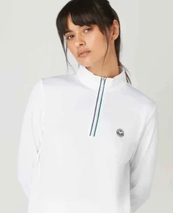 Wimbledon Sport*Womens Core Performace 1/4 Zip Training Top - White