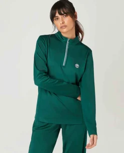Wimbledon Sport*Womens Core Performance 1/4 Zip Training Top - Green