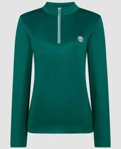 Wimbledon Sport*Womens Core Performance 1/4 Zip Training Top - Green