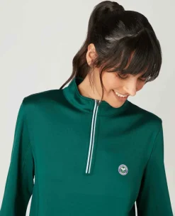 Wimbledon Sport*Womens Core Performance 1/4 Zip Training Top - Green
