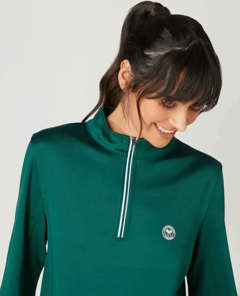 Wimbledon Sport*Womens Core Performance 1/4 Zip Training Top - Green