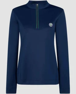 Wimbledon Sport*Womens Core Performance 1/4 Zip Training Top - Navy