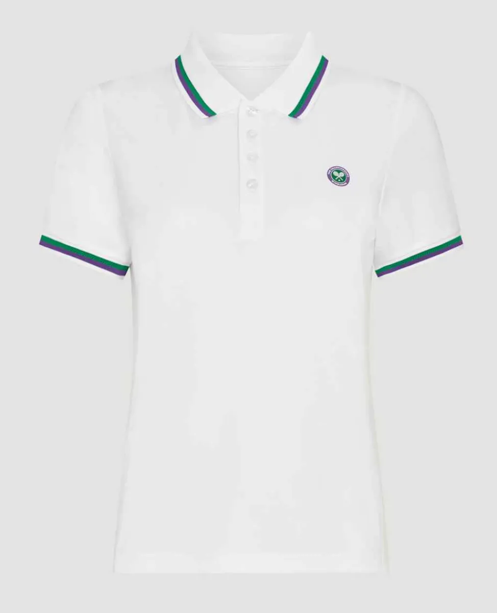 Wimbledon Sport*Womens Core Performance Polo - White