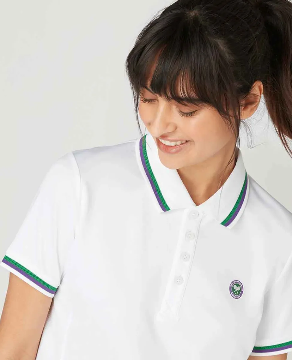 Wimbledon Sport*Womens Core Performance Polo - White