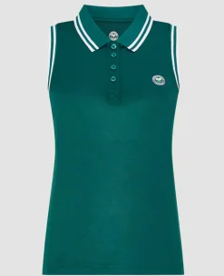 Wimbledon Sport*Womens Core Performance Sleeveless Polo - Green