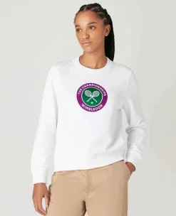 Wimbledon Sweatshirts*Womens Embroidered Logo Sweatshirt - White