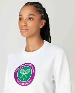 Wimbledon Sweatshirts*Womens Embroidered Logo Sweatshirt - White