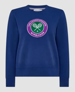 Wimbledon Sweatshirts*Womens Embroidered Logo Sweatshirt - Navy