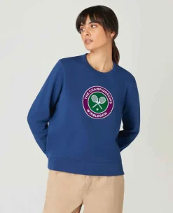Wimbledon Sweatshirts*Womens Embroidered Logo Sweatshirt - Navy