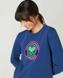 Wimbledon Sweatshirts*Womens Embroidered Logo Sweatshirt - Navy