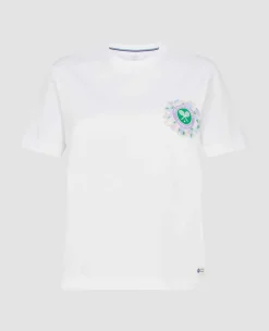 Wimbledon Tops & T-Shirts*Womens Floral Logo T-Shirt - White