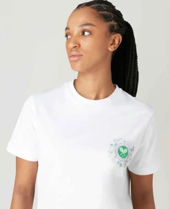 Wimbledon Tops & T-Shirts*Womens Floral Logo T-Shirt - White