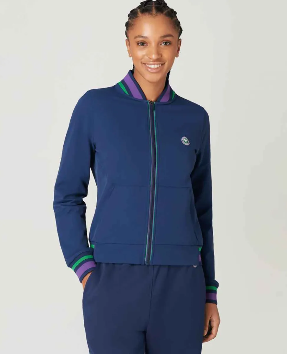 Wimbledon Sport*Womens Full Zip Jacket - Navy