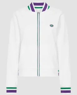 Wimbledon Sport*Womens Full Zip Jacket - White